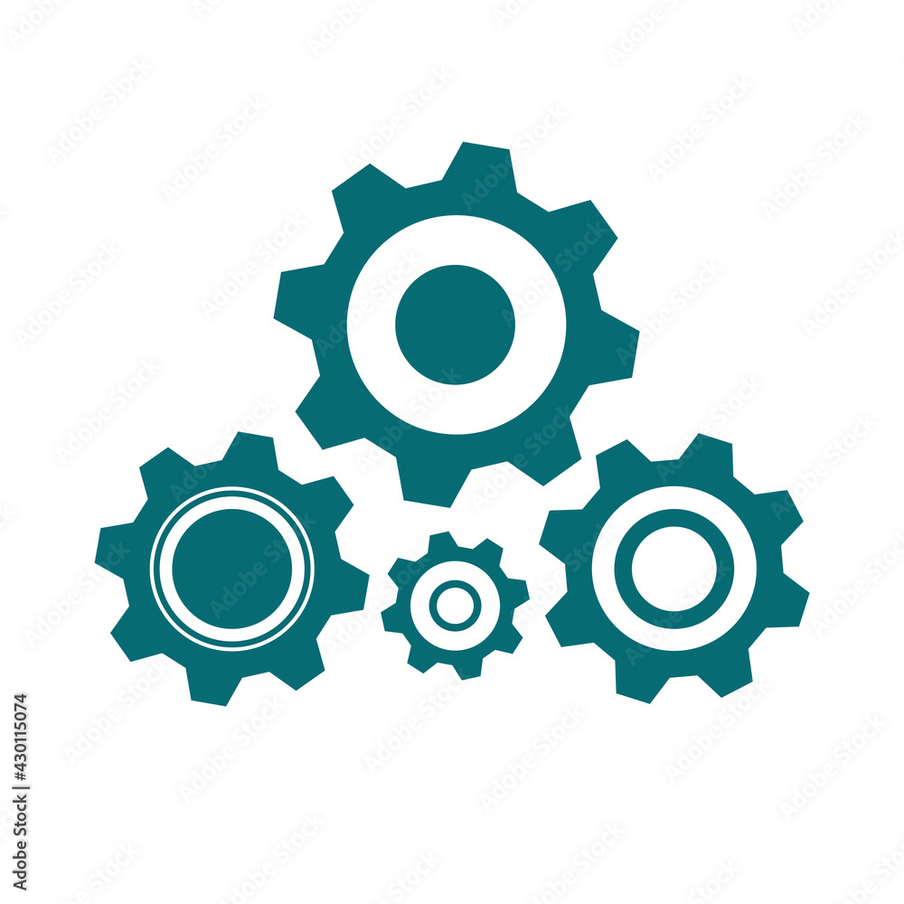 Gear Icon vector. Simple flat symbol on white background