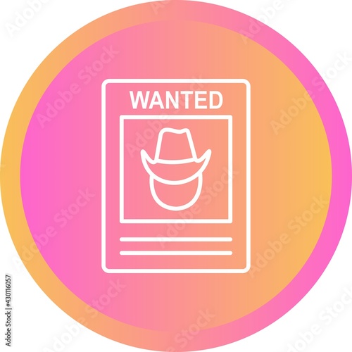 Unique Wanted Poster Line Vector Icon