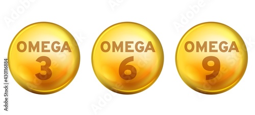 Acids omega. Food supplements healthy fatty acid epa dha 3, 6 and 9 organic vitamin nutrient fish oil, diet golden drops. Pharmacy medicine product, skin and body care advertising vector set
