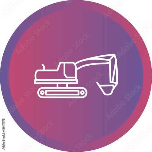Unique Excavator Line Vector Icon