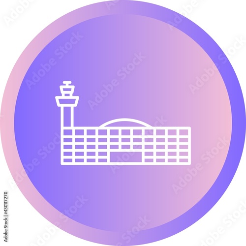 Unique Airport Building Line Vector Icon