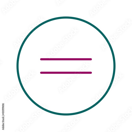 Unique Equal to line vector icon