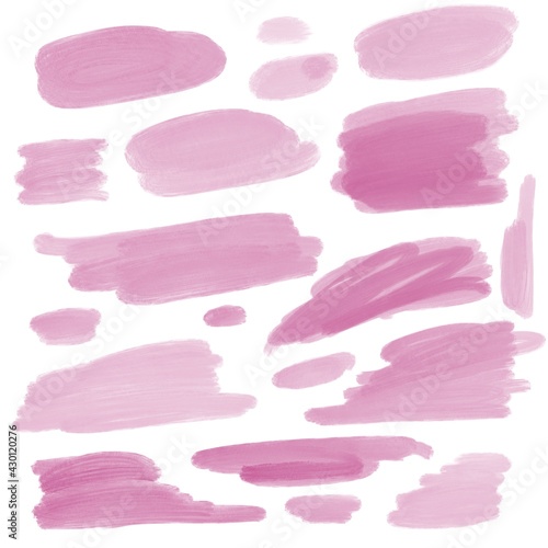 pattern pink cute spots on a white background, ball, paint, watercolor