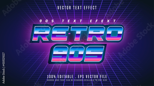 3d retrowave futuristic text effect illustration