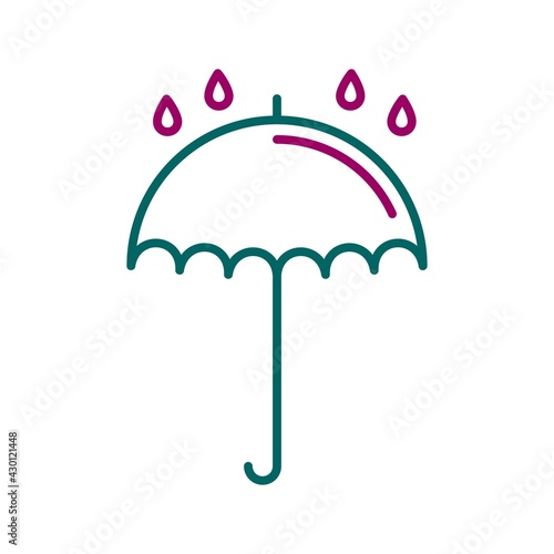 Unique Umbrella Vector Line Icon