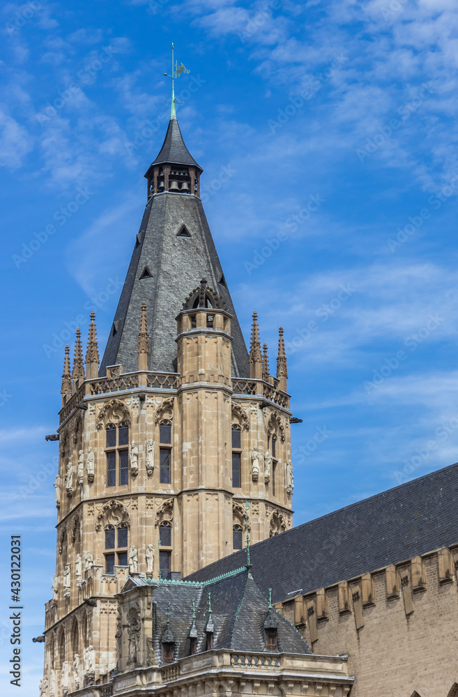 Tower od the historic city hall building in Cologne, Germany