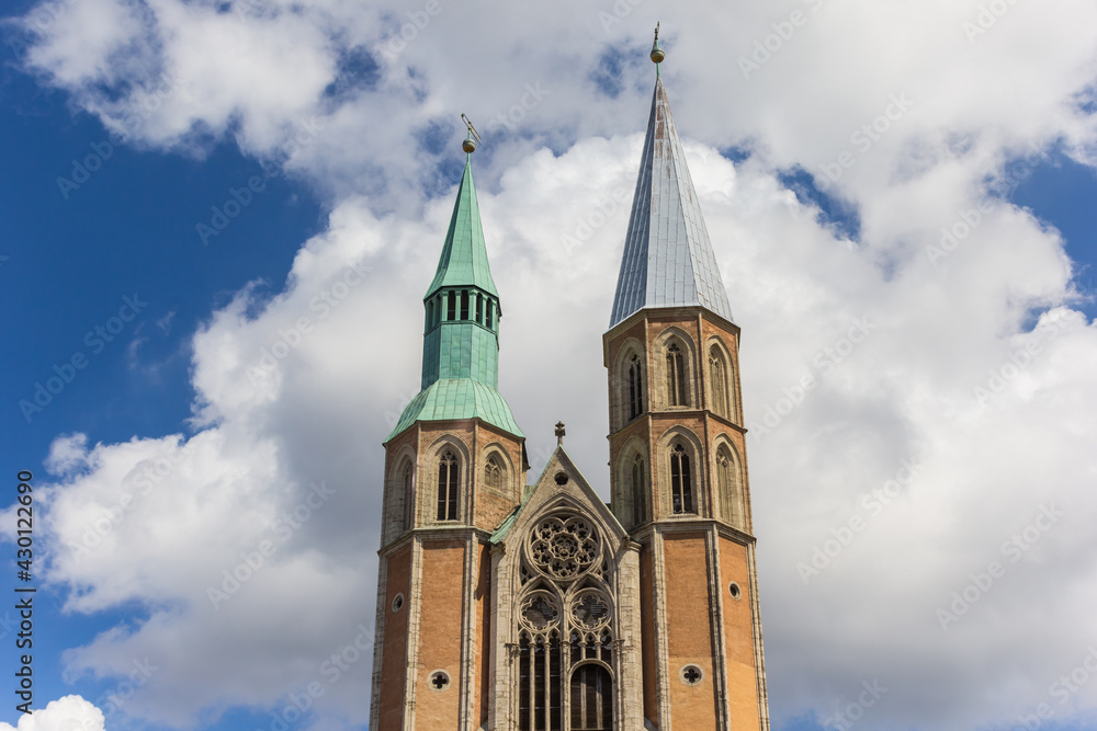 Towers of the Katarinenkirche church of Braunschweig, Germany