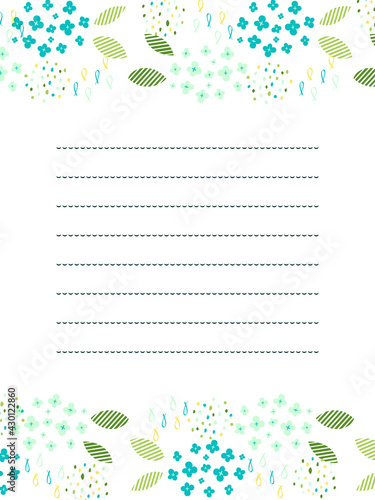 梅雨の日のアジサイ手紙フレーム