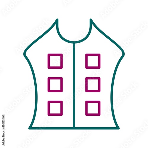 Bullet proof vest line vector icon
