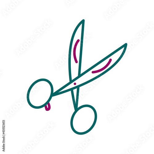 Unique Scissors line vector icon