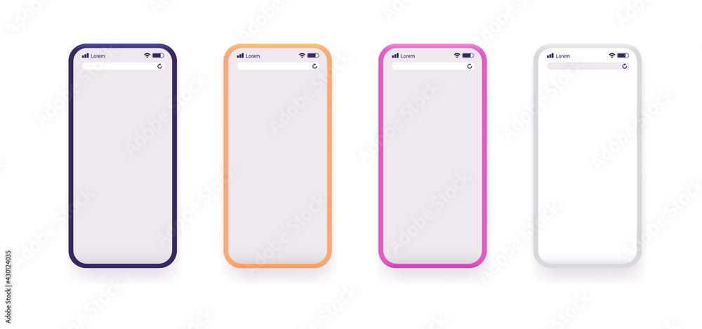 Vector Smartphones collection - Set of mobile phones in different colours with blank screens. Vector Smartphones collection - Set of mobile phones in different colours with blank screens.