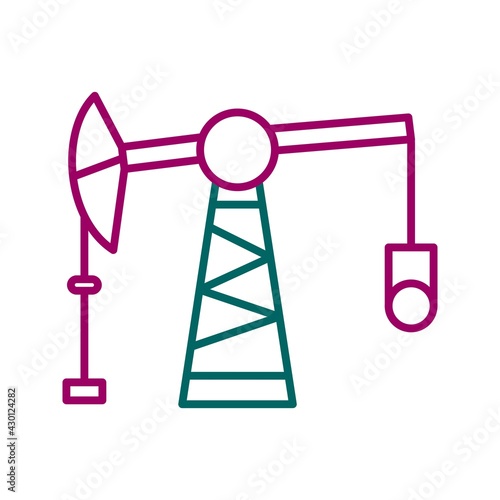 Unique Pumpjack Line Vector Icon