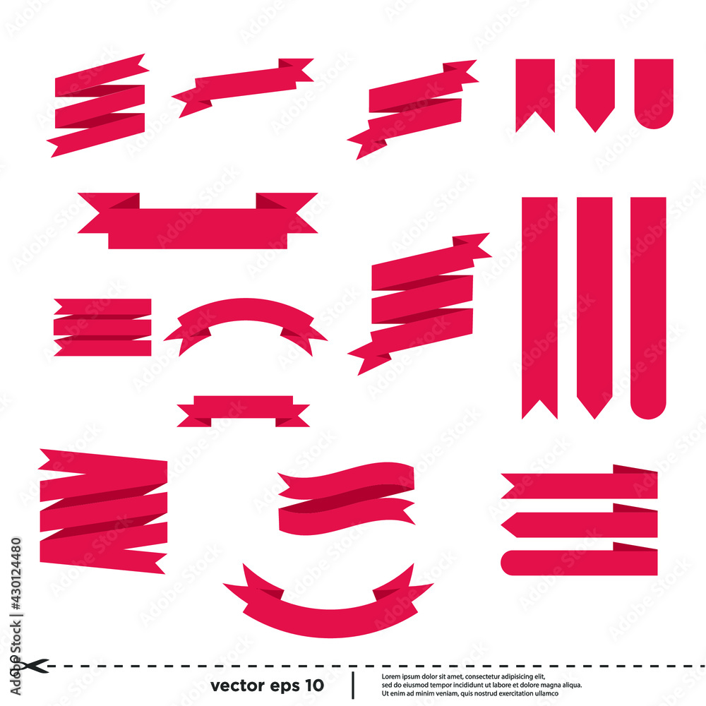 icon ribbon set, simple design element