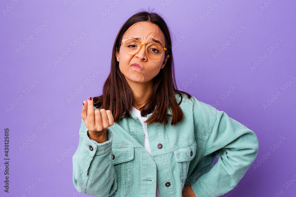 Young mixed race woman isolated showing that she has no money. Young mixed race woman isolated showing that she has no money.