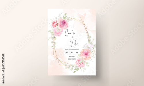 Elegant soft floral wedding invitation card design