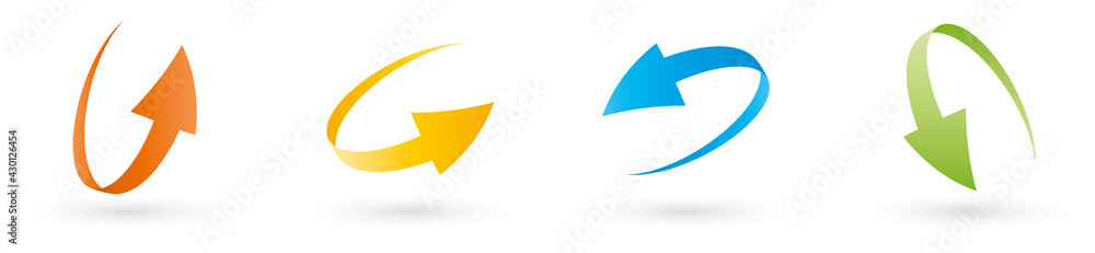 Loop circle arrow icon set Loop circle arrow icon set