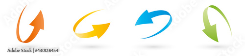 Loop circle arrow icon set