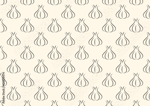 Garlic pattern wallpaper.  Garlic symbol vector.