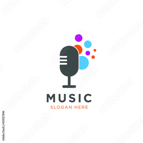 microphone icon podcast symbol logo template