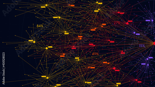 Big data information nodes, information analysis and sorting of neural connections, scientific visualization of digital networks