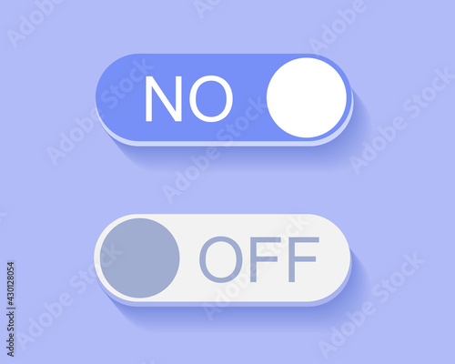 On and Off Toggle switch button. Design element for website and mobile apps. Vector illustration.