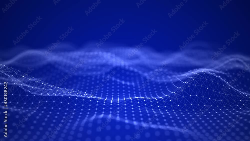 Future technology illustration. Digital dynamic wave. Abstract background with dots and lines moving in space. 3d rendering Future technology illustration. Digital dynamic wave. Abstract background with dots and lines moving in space. 3d rendering