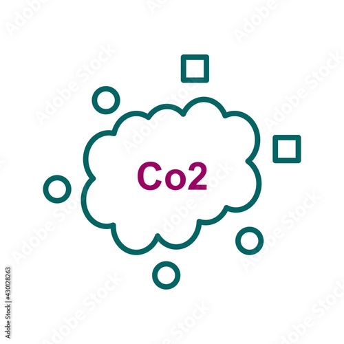 Unique Carbon dioxide Vector Line Icon