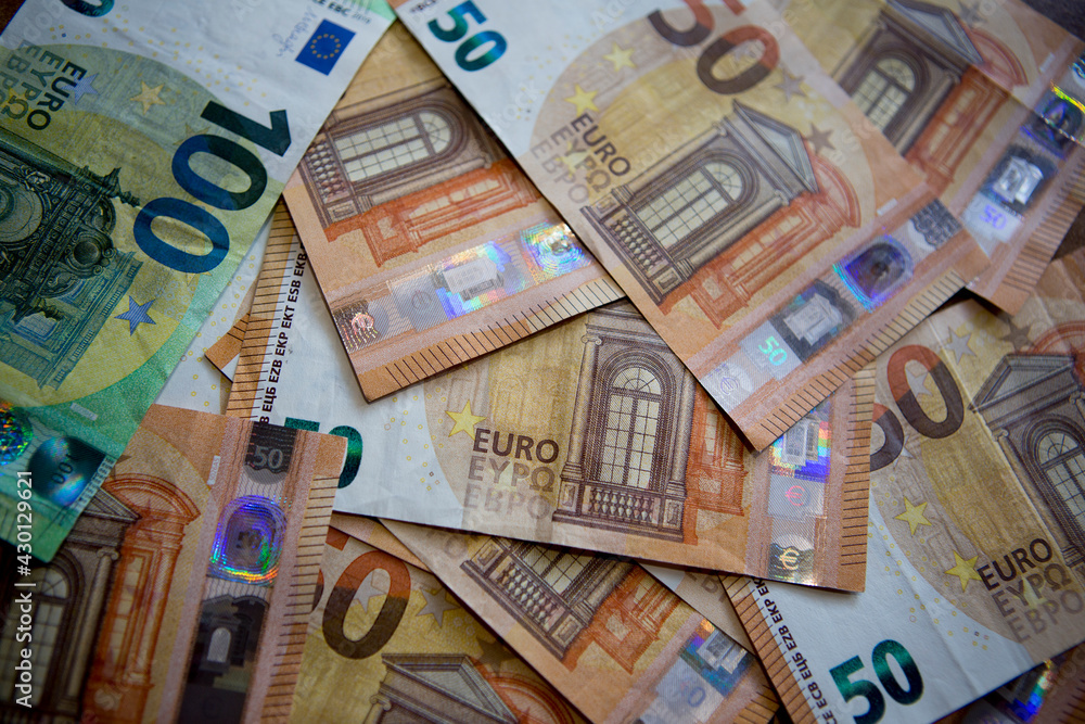 euro banknotes background cash