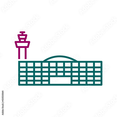 Unique Airport Building Line Vector Icon