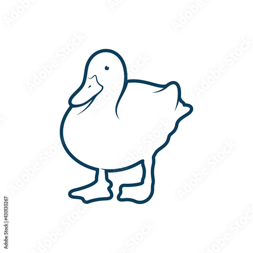 Duck design vector illustration, Creative Duck logo design concept template, symbols icons