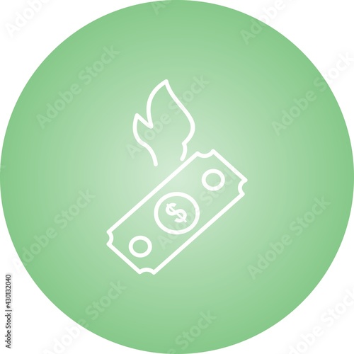Unique Dollar On Fire Line Vector Icon