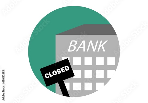 Banco cerrado. Cierre de bancos y sucursales bancarias. Declive bancario durante la crisis de la Covid-19