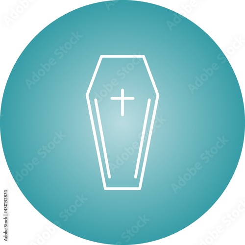 Unique Coffin Line Vector Icon