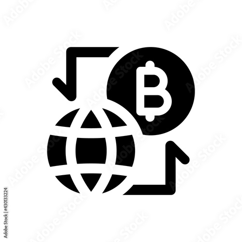 Cryptocurrency money flow icon