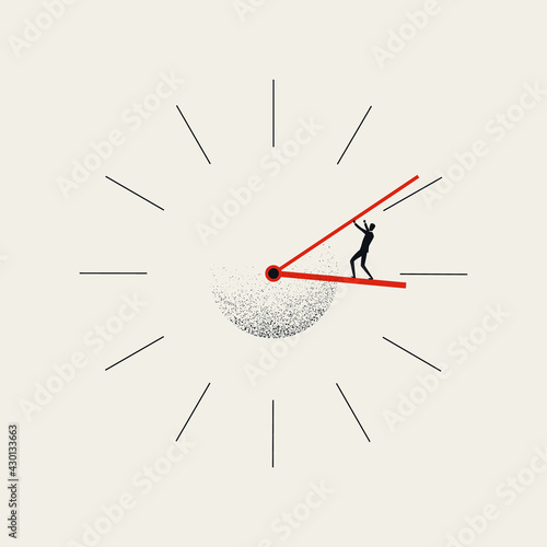 Business deadline vector concept. Symbol of work under pressure, stress. Minimal illustration.