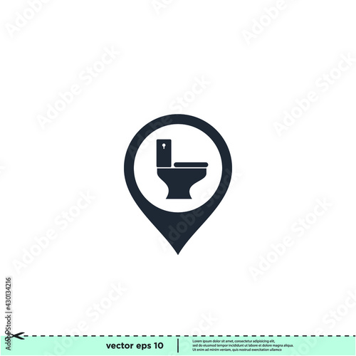 toilet icon sign vector simple design element
