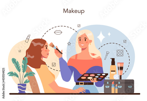Make up artist concept. Professional artist doing a beauty procedure