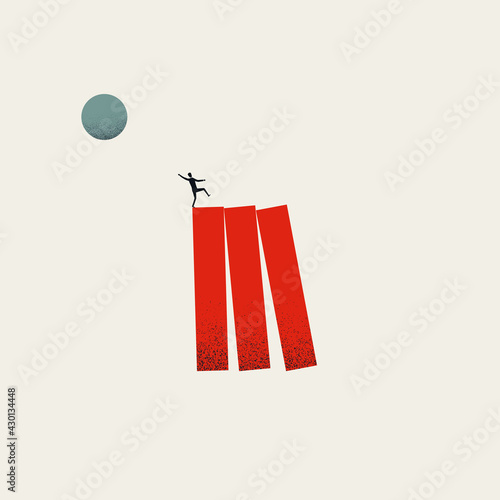 Business disruption domino fall vector concept. Symbol of originality, strategy. Minimal illustration.