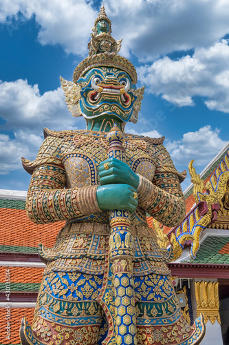giant statue in temple in Bangkok