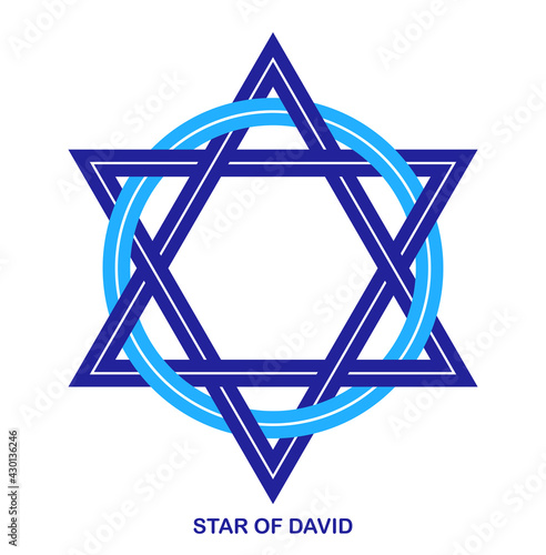 Star of David ancient Jewish symbol made in modern linear style vector icon isolated on white, hexagonal star logo or emblem.