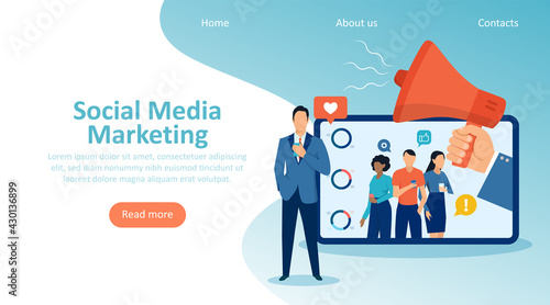 Digital social media marketing concept