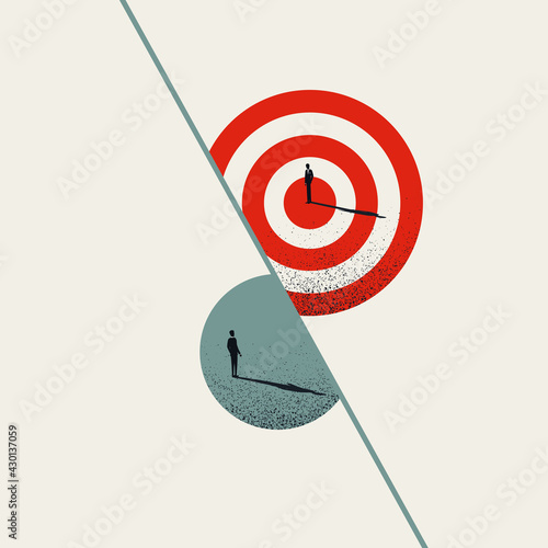 Business goal consulting, vector concept. Symbol of objectives, planning and strategy. Minimal art illustration.