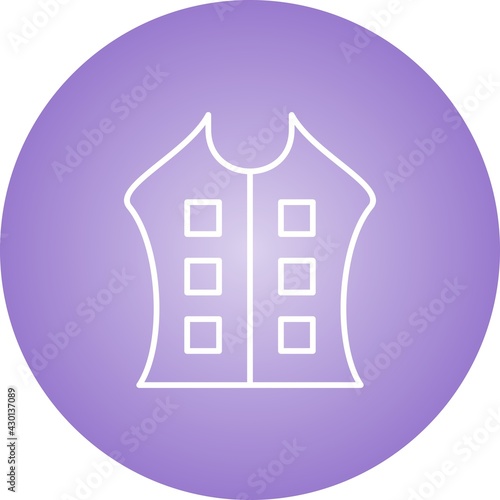 Bullet proof vest line vector icon