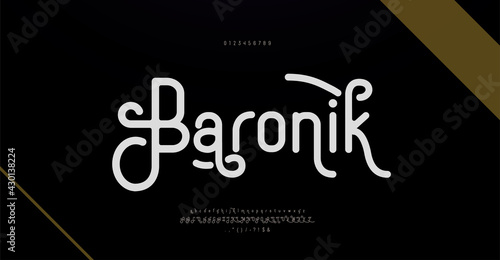 Elegant alphabet letters font and number. Classic Lettering Minimal Fashion Designs. Typography modern serif fonts decorative retro vintage concept. vector illustration