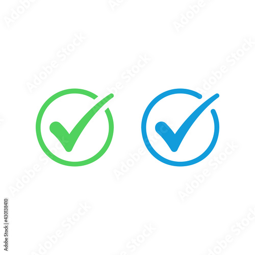 Set of tick or check mark icon vector