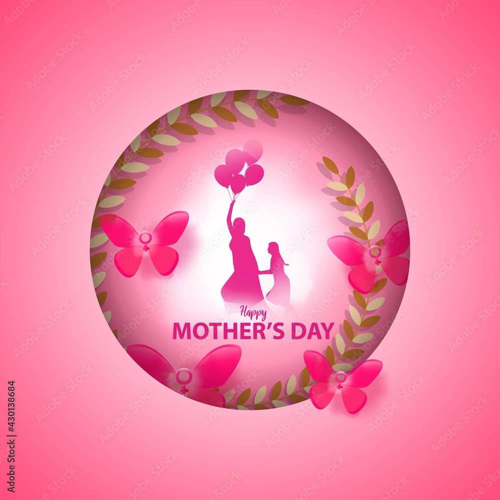 vector illustration for Happy Mother's  Day-8may