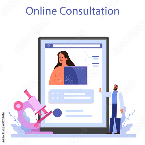 Mammologist online service or platform. Consultation with doctor