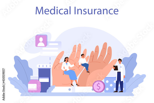 Health insurance concept. Idea of security and protection of person