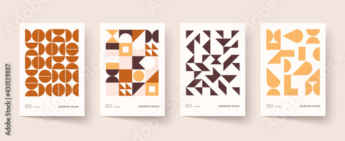 Trendy covers design. Minimal geometric shapes compositions. Applicable for brochures, posters, covers and banners.