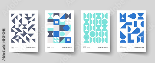 Trendy covers design. Minimal geometric shapes compositions. Applicable for brochures, posters, covers and banners.